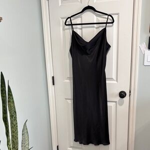 BEBE Black Midi Slip Dress